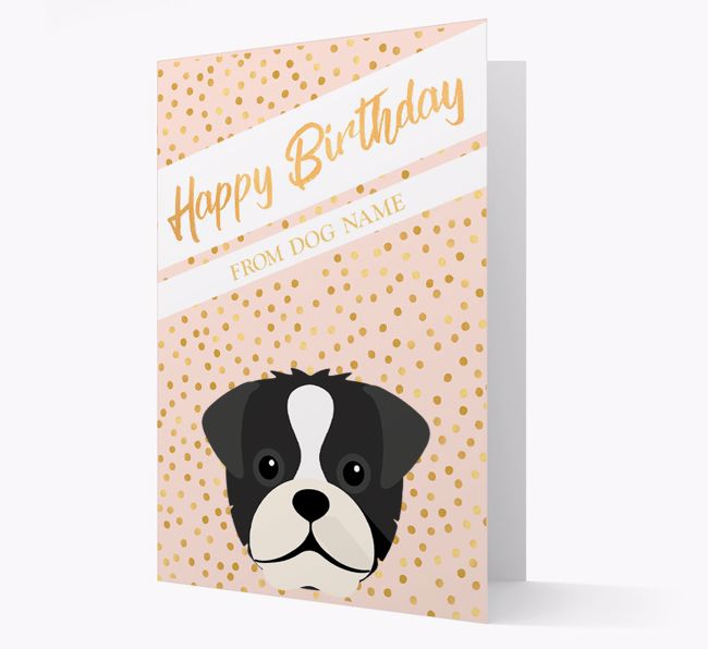 Personalised 'Happy Birthday' Gold Detail {breedFullName} Card